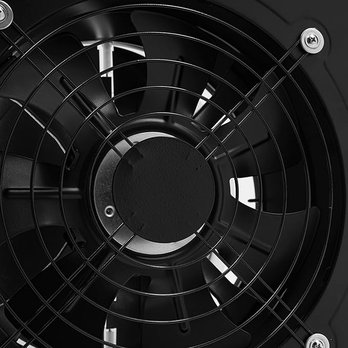 XUFOPLY 10 Inch Exhaust Fan, 110V 100W Wall Mounted Vent Fans 2600RPM Kitchen Bathroom Windows Fan Metal Extractor Fan for Attic, Garage, Window Ventilation (Black, 10 Inch)