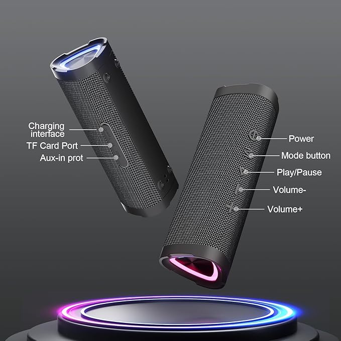 Vanzon V40 Portable Wireless Bluetooth Speaker, Bluetooth Speaker with 24W Stereo Sound, 24 Hour Playtime, Suitable for Travel,Home and Outdoors