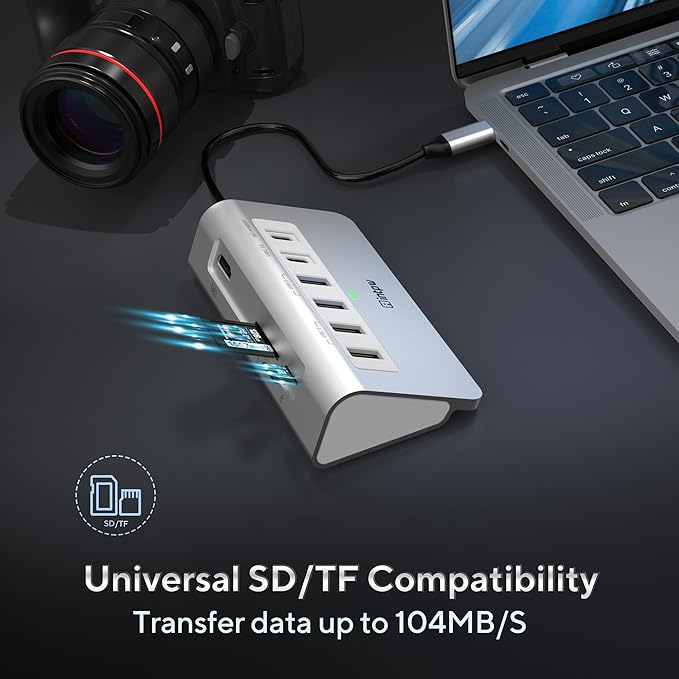 P9 USB C Docking Station, intpw 9-in-1 USB C Hub with 4K HDMI, PD 100W, 3 Type A/C 3.0 5Gbps, 2 Type-A 2.0, SD/TF, Aluminum USB Hub for Laptop,MacBook, iPad, iPhone 17 Series