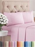 Cal King Size 4 Piece Sheet Set - Comfy Breathable & Cooling Bed Sheets Set - Hotel Luxury Bedding for Women, Men, Kids, Teens, Boys & Girls - Deep Pockets, Soft, Wrinkle Free - Oeko-Tex - Light Pink
