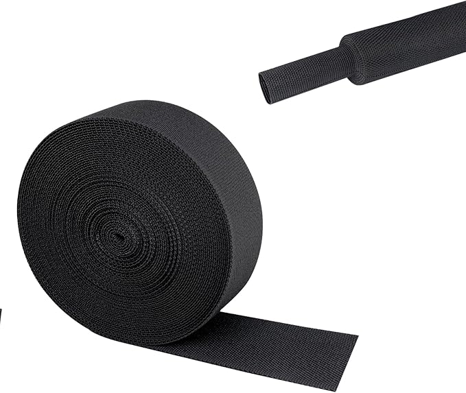 Sonoreboom 2 in 1 Heat Shrink Braided Sleeving Fabric Tubing-Ideal fit Irregular Shape Hose/Cable/Wire (1"(25mm), 32FT)