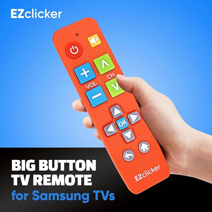 Samsung Replacement TV Remote Compatible with Samsung TV's ONLY (Orange) Big Button TV Remote Control, Simplified and Easy to Use (2xAAA Batteries not Included)