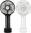 Miady 2-Pack Upgraded 5000mAh Portable Handheld Fan 3 Speed Mini USB Strong Wind 7-20 Hours Runtime Personal Electric for Travel Office Outdoor