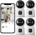 Anlapus 4 x A51D 4MP Dual Lens(2MP+2MP) Indoor Security Camera, Motion Detect, Auto Track, Plug-in, 360° WiFi Pan/Tilt Camera, 2.4GHz WiFi, Two-Way Talk, Light & Siren Alert, Memory Card Not Include