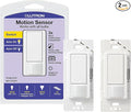 Lutron Maestro Motion Sensor Light Switch Indoor for Bathroom, Garage, Laundry Room, Any Bulbs, Occupancy Vacancy Sensor, Single-Pole, MS-OPS2H-2-WH, White (2 Pack)