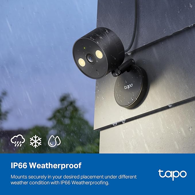 Tapo 2K+ Indoor/Outdoor Wired Security Camera - Person/Pet/Vehicle Detection, Baby Monitoring, Color Night Vision, IP66 Weather Resistant, Subscription-Free Local Storage or Optional Cloud, C121