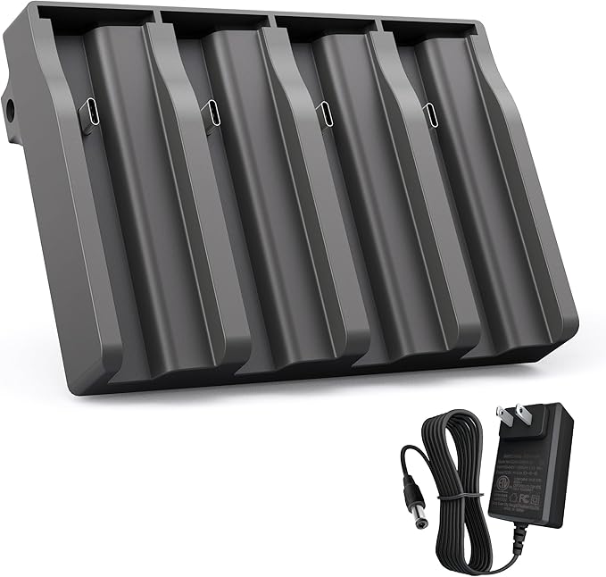 Fulpower 4-Slot Lithium Cartridge Charger - Replacement Battery Charger for TACTACAM Reveal Lithium Cartridge Charger Ultra/X/XB/XPro Trail Cameras - Fast Charging, LED Indicators, Durable Design