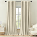Velvet Curtains 84 Inches for Bedroom Thermal Insulated Room Darkening Heavy Velvet Curtain Sound Reducing Luxury Window Drapes for Living Room, Back Tab Rod Pocket, Ivory, W52 x L84, 2 Panels