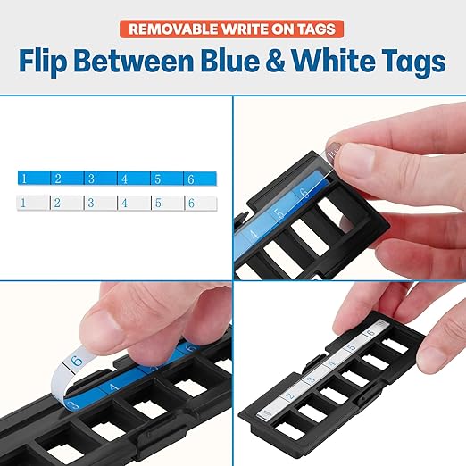 Everest 24 Port Keystone Patch Panel (2-Pack) - Removable 6-Port Panels - Use with Slim Profile Keystones ONLY (Wider Jacks May not fit Side by Side) - with Adjustable Rear Cable Management Bar