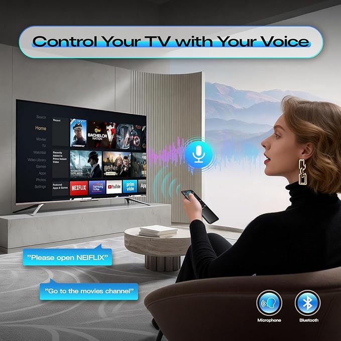 for Samsung Solar TV Remote with AI, BN59-01480A Rechargeable Replacement for Samsung Remote Control for Smart TV with Voice Control, Solarcell and USB Changing, 2-Year Warranty. (2025 Models)