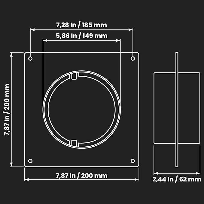 Repa Market 6 Inch Pack of 2 Duct Connector Flange – ABS Plastic Round Male Fit Vent Pipe Adapter – Wall Plate HVAC Exhaust & Intake Coupling – Airflow Fitting for Ventilation and Cooling Systems