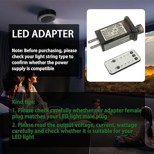 SIGANDG 12V 9W 8 Mode LED Controller with Memory Function and IR Remote Control Low Voltage Transformer for Holiday String Lights,not Fit for 8 Mode with Control Box and 1 Mode String Light(1 pcs)
