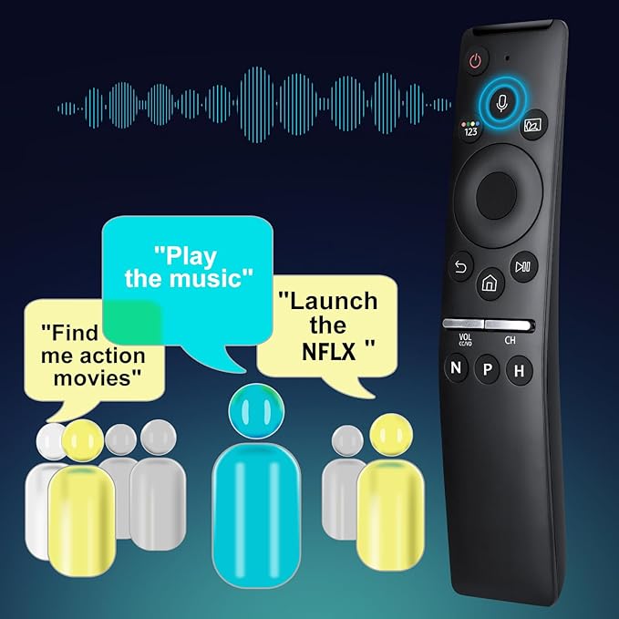 Replacement Voice Control for Samsung-Smart-TV-Remote, for Samsung Crystal UHD QLED Curved 4K 8K Smart TVs(2020/2021)