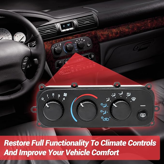 599-149 HVAC Climate Control Module Compatible with 2001-2006 Chrysler Sebring and 2001-2006 Dodge Stratus AC Heater Control Panel Switch, 599149 Air Conditioning Temperature Control Head Unit