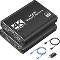 4K HDMI Capture Card USB 3.0 – 1080P 60FPS Gaming & Streaming Video Capture Card with HDMI Loop-Out, Plug & Play, Low-Latency Recording for PS5/PS4/Xbox/Switch/OBS/PC/Mac