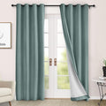 Macochico Thermal Blackout Chenille Curtains 100% Blackout Window Draperies for Living Room Bedroom Auditorium Banquet Hotel Teal Curtains with Tieback Classic Home Decor 72" Wx102 L 1 Panel