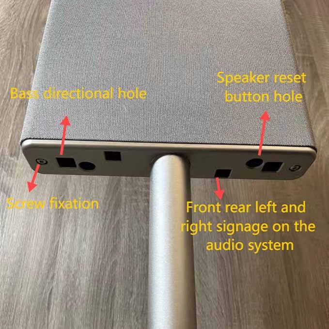ZGOUO Speaker foor Stand Compatible with Sony BRAVIA Theater Quad Surround Sound System (HT-A9M2), Aluminum, Built-in Power Cord