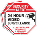 Video Surveillance Signs (2 Pack) 12 x 12 Rust Free .040 Aluminum Security Warning Reflective Metal Signs, Indoor or Outdoor Use for Home Business CCTV Security Camera, UV Protected & Waterproof