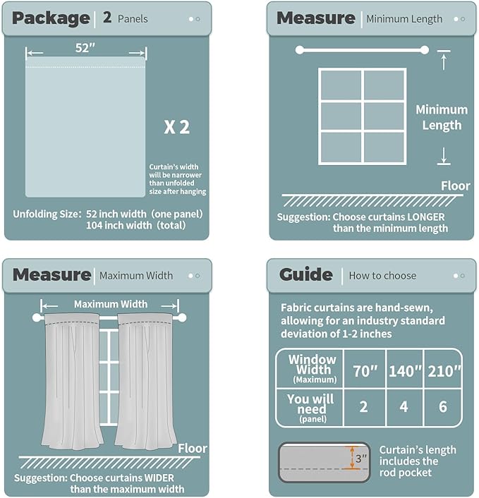 BGment Blackout Curtains for Small Window, Thermal Insulated Full Room Darkening Soundproof Rod Pocket Curtains for Bedroom 54 Inch Length 2 Panels Set, Each Short Panel 52 Inch Wide, Cashmere