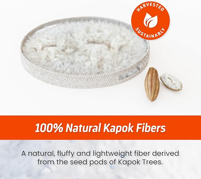 Layla Sleep Adjustable Fill Kapok Pillow, 2pack of The Luxurious Cooling Pillow, King, Supportive for Head and Neck, Fully Adjustable, Natural Material That is Light and Airy.