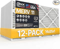BNX TruFilter 14x25x1 Air Filter MERV 11 (12-Pack)- MADE IN USA - Allergen Defense Electrostatic Pleated Air Conditioner HVAC AC Furnace Filters for Allergies, Dust, Pet, Smoke, Allergy MPR 1200 FPR 7