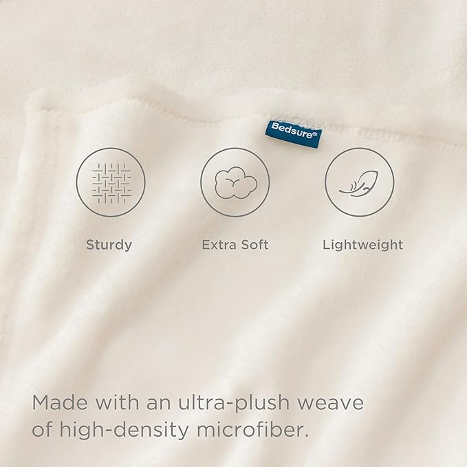 Bedsure Fleece Blankets King Size Cream - Bed Blanket Soft Lightweight Plush Cozy Fuzzy Luxury Microfiber, 108x90 inches