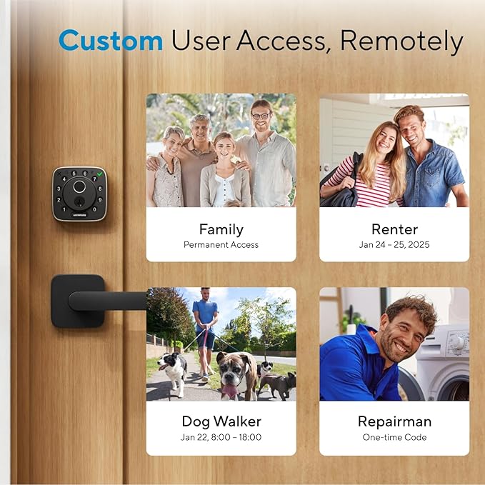 ULTRALOQ Bolt Fingerprint Smart Lock with Lever, Front Keypad Door Lock with Handle, Built-in WiFi Deadbolt, App Remote Control, Auto-Lock, Works with Apple HomeKit, Alexa, Google, BHMA Certified