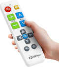 EZclicker Plus Big Button Universal TV Remote (White) Simple Easy to Use, Works with Major TV Brands (2xAAA Batteries Not Included)