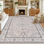 Area Rugs 9x12 Living Room: Bedroom Washable Carpet Beige & Grey by Luxturiy