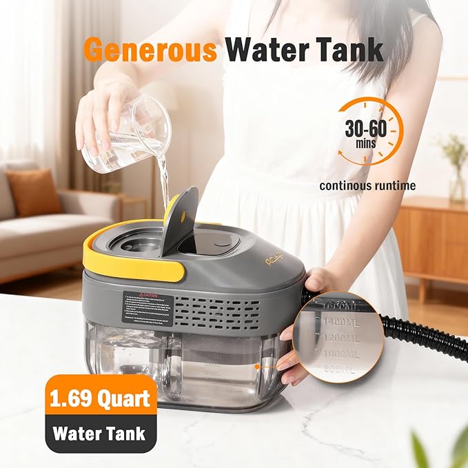 Aculya Life Handheld Steam Cleaner for Home, 1.69QT Portable Temperature Steamer Cleaning for Furniture, Kitchen, Grease, Car, Carpet, Grout