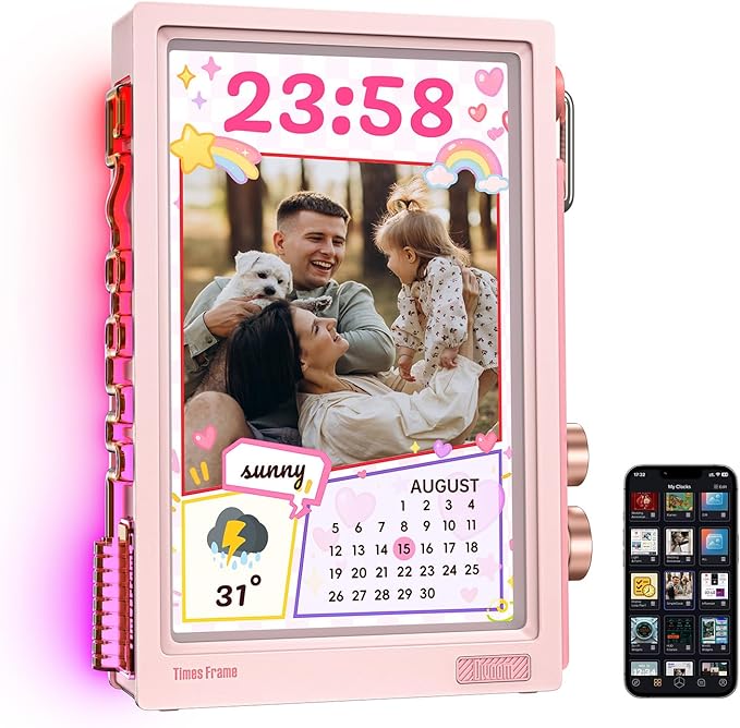 Divoom Times Frame-10.1" WiFi Digital Picture Frame with 64GB, Free App with No Subscription Fees, Supports Uploading Photos/Videos/Calendars/Weather/Sports Scores and Various AI DIY Content