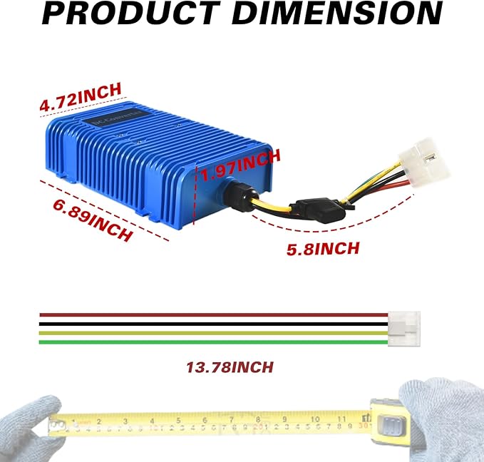Shu-Ran Golf Cart Voltage Reducer Voltage Converter 36V or 48V to 12V, 30 Amp 350 Watts Regulator DC Power Reducer for EZGO Club Car Yamaha