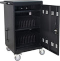 Aokleo Laptop Charging Cart,32 Devices Tablet Storage Carts for Pad Up to 16.3" Screen Size, Classroom Computer Mobile Charging Station for Pads,Chromebooks,Laptops,Security Storage (30+2 Bay-Black)