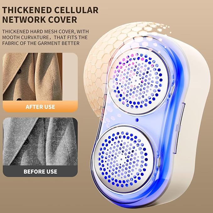 Professional Fabric Shaver, Electric lint Remover Suitable for Sweaters, Coats, Sofas, etc. Type-C Rechargeable, Equipped with 6 Stainless Steel Blades, Safe and Harmless for fine Fabrics.001.