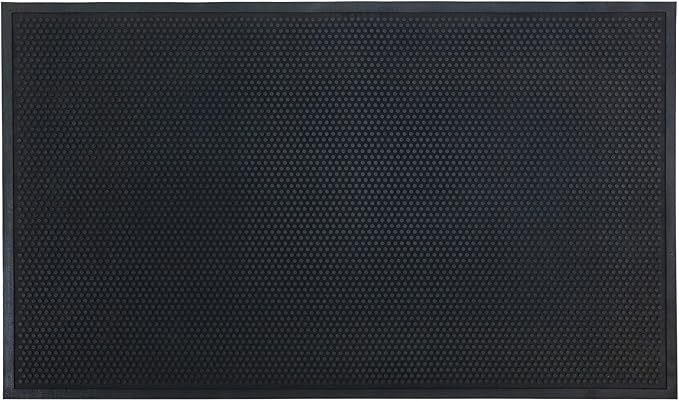 Guardian Easy Step Scraper 6X6 (69in x 69in) Indoor/Outdoor, Heavy-Duty, Solid Rubber Floor Mat,Black