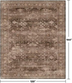Hazo Haus Brown Rug for Living Room 10x12 - Large Vintage Western Eclectic Unique Neutral Taupe, Washable Low Pile Non-Slip Area Rug for Dining Under Table, Bedroom Under Bed, Home Office - Image 2