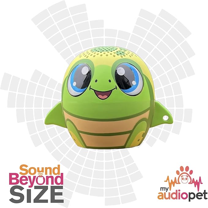 My Audio Pet TWS Mini Bluetooth Animal Wireless Speaker for Kids of All Ages - True Wireless Stereo – Pair with Another TWS Pet for Powerful Rich Room-Filling Sound (Turtle)