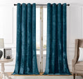 SMILETIME Tranquil Blue Crushed Velvet Curtains 52x90 inch Luxurious Thermal Insulated Soundproof Drapes for Living Room Bedroom Office Soft and Durable Light-Filtering Window Treatments, 2 Panels