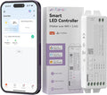 MIWISE Matter LED Controller,Dimmable WiFi Controller for LED Strip Light,Works with Alexa/Google Assistant/Homekit/Apple Home/Siri,for Single Color/CCT/RGB/RGBCCT/RGBW COB LED Strip Light,DC12-48V