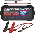 Antigravity SC-10 Super-Charger 10A Smart Battery Charger & Maintainer for 6V/12V Lithium (LiFePO4) & Lead-Acid Batteries – LCD Display, Power Supply Mode, BMS Reset