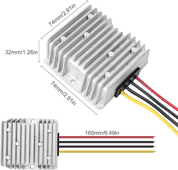 DC 36V/48V Step Down to 12V 20A 240W Buck Converter Regulator Power Supply Module Buck Transformer, Waterproof Voltage Reducer for Golf Cart, forklifts Car