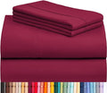 LuxClub 4 PC California King Sheet Set, Deep Pockets Wrinkle Free Cooling Bed Sheets Hotel Bedding for Women, Men, Includes 1 Fitted Sheet, 1 Flat Sheet and 2 Pillowcases-Burgundy