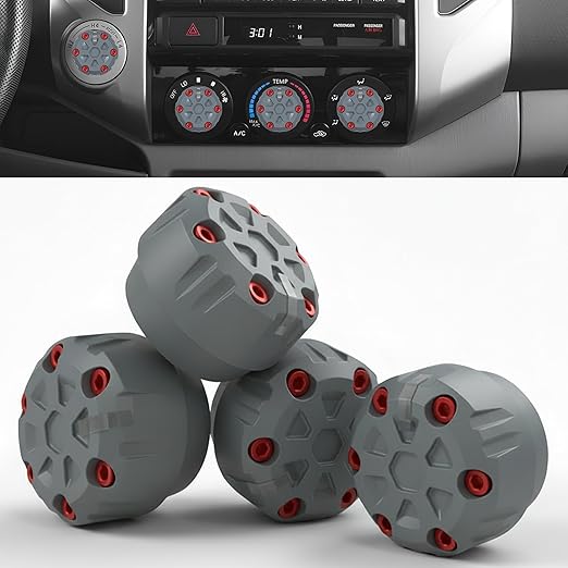 4 Pack - 2nd Gen Tacoma Accessories AC Knob Upgrade - 2005,2006,2007,2008,2009,2010,2011,2012,2013,2014,2015 Tacoma Climate Control Dial Mods Set - for Toyota Interior Replacement Kit