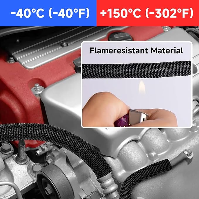 GBSCLOVER Wire Cord Protector Wire Loom Tubing, 25ft - 1/4 inch Cable Sleeve Split Sleeving for USB Cable，Computer Electrical Wire Power Cord Audio Video Cable Black