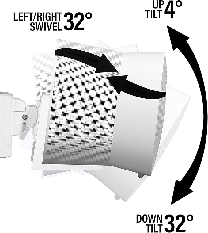 Sanus Speaker Wall Mount for Sonos Era 300™ - Swivel & Tilt Speaker Mount with Easy 15-Minute Install - Single, White