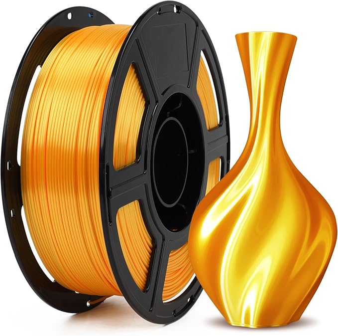 FLASHFORGE Silk PLA Filament 1.75mm Bright Gold, Smooth and Silky Texture 3D Printing Filament, Dimensional Accuracy +/- 0.02mm