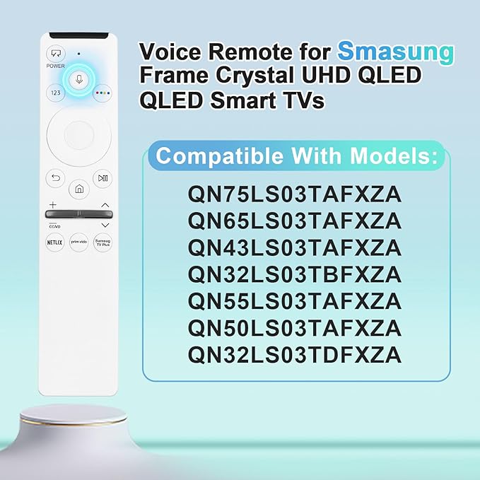 Voice Remote for Samsung Smart TV Remote Control Replacement, Universal for Samsung Remote Control (BN59-01330H / RMCSPR1AP1) for Frame Crystal UHD QLED QLED QN Smart TVs