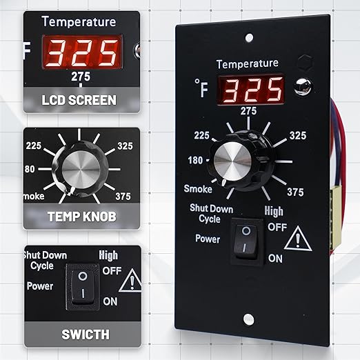 Digital Thermostat Pro Controller Compatible with Traeger Wood Pellet Grills, Traeger Grill Replacement Parts Upgrade Control Board Panel Temperature Thermometer, with RTD Probe Sensor