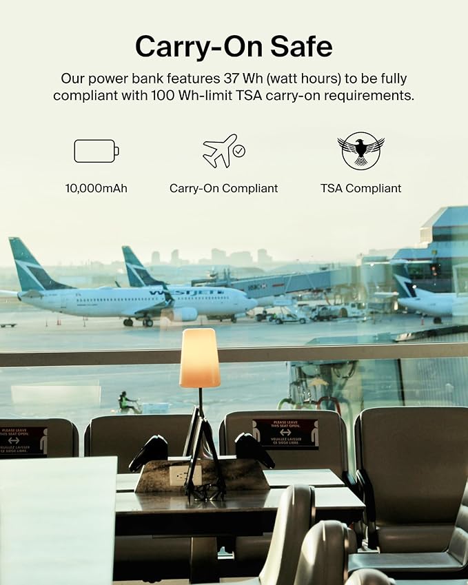 Belkin Portable Charger, Slim USB-C Power Bank 10,000mAh w/ 2 USB-C Ports, Digital Battery Display, 20W Charging Battery Pack - iPhone 17, Air, Pro, Samsung Galaxy S25, Pixel 10, iPad, & More - Blue
