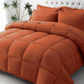 JOLLYVOGUE Queen Comforter Set, Ultra-Soft Bed in a Bag Queen Size 7 Pieces, Oeko-TEX Certified Bedding Set with Down Alternative Comforter, Sheets, Pillowcases & Shams, Burnt Orange